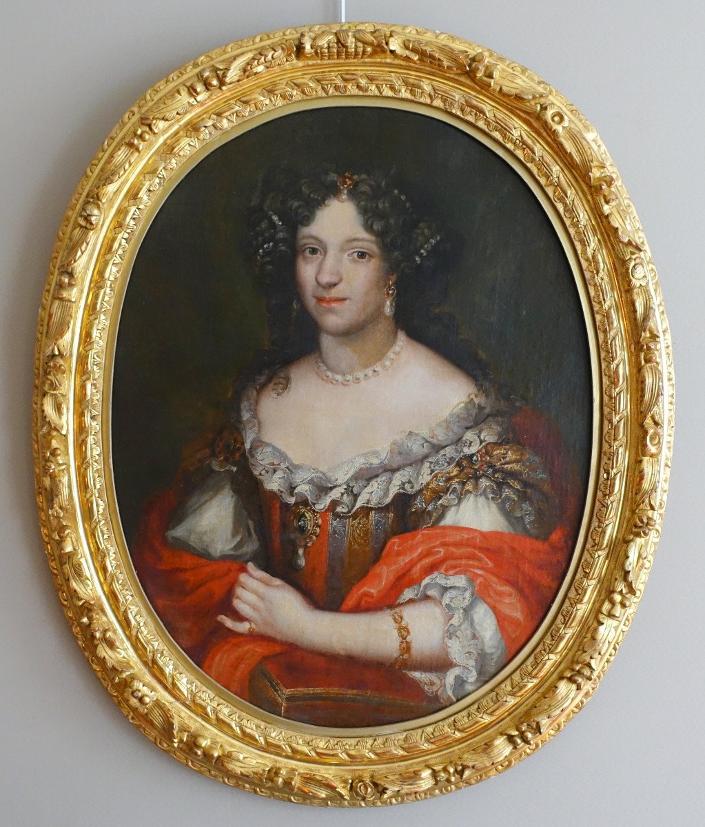 17th Century French School, Portrait Of An Aristocrat From The Louis XIV Period Circa 1660 Hst 98x80cm