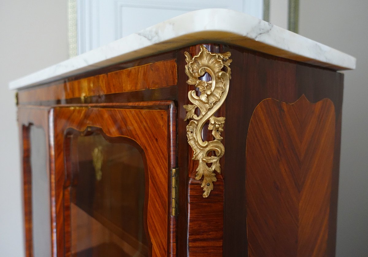 Louis XV Period Marquetry Library Display Case-photo-1