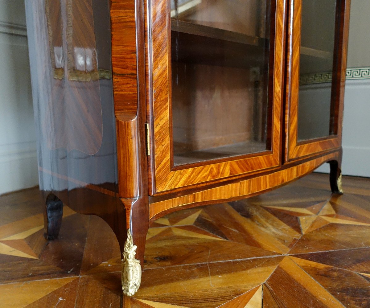 Louis XV Period Marquetry Library Display Case-photo-2