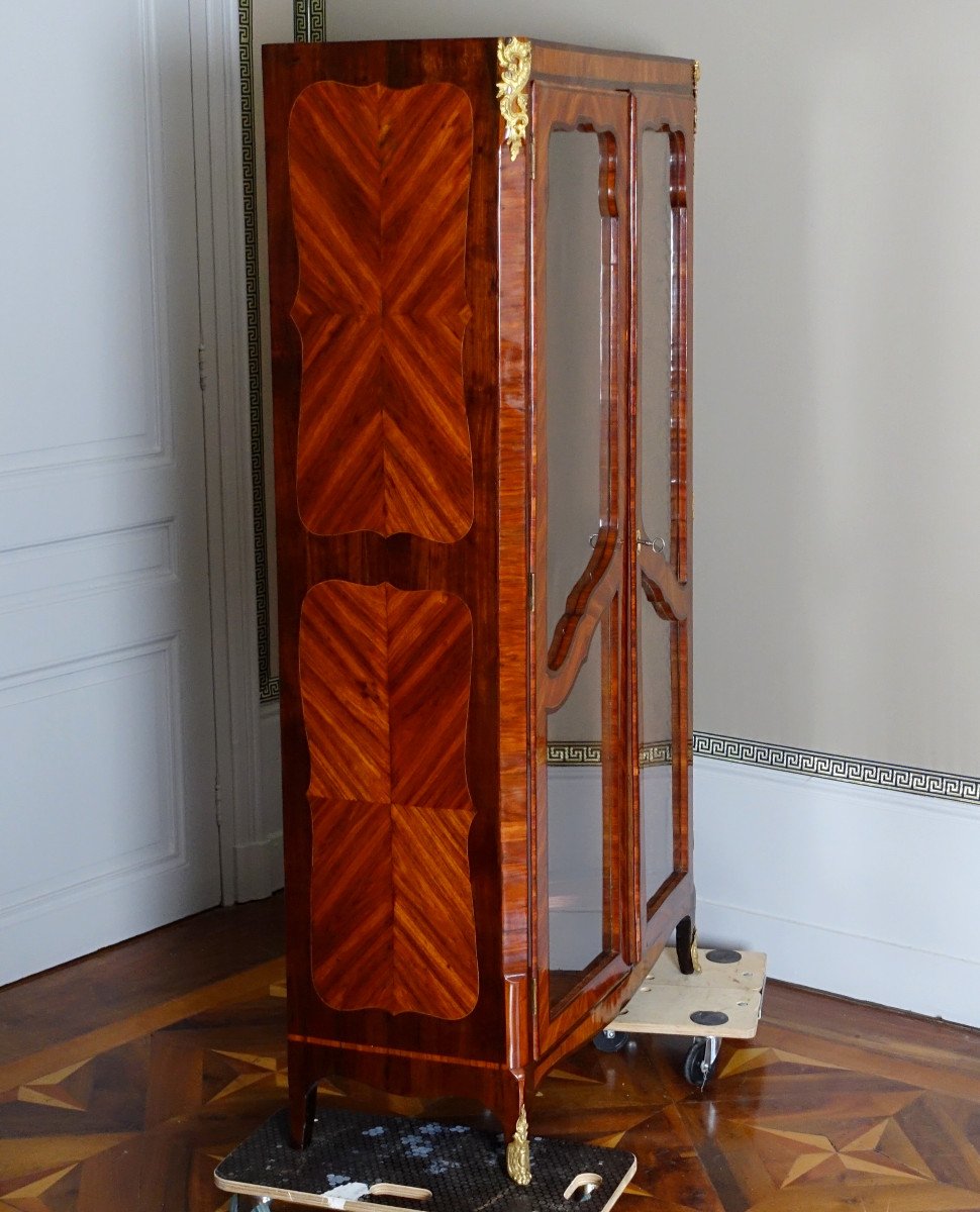 Louis XV Period Marquetry Library Display Case-photo-4