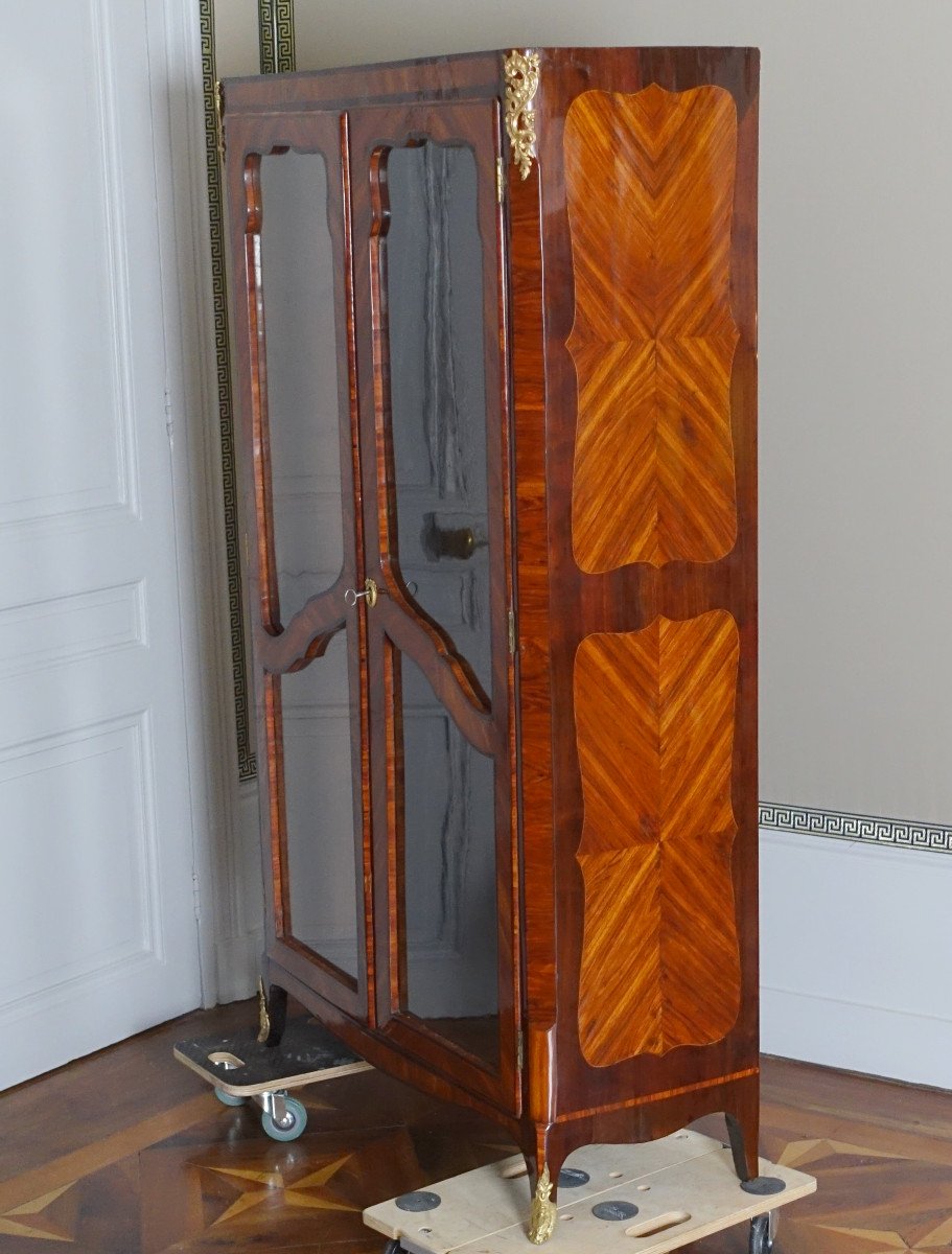 Louis XV Period Marquetry Library Display Case-photo-5