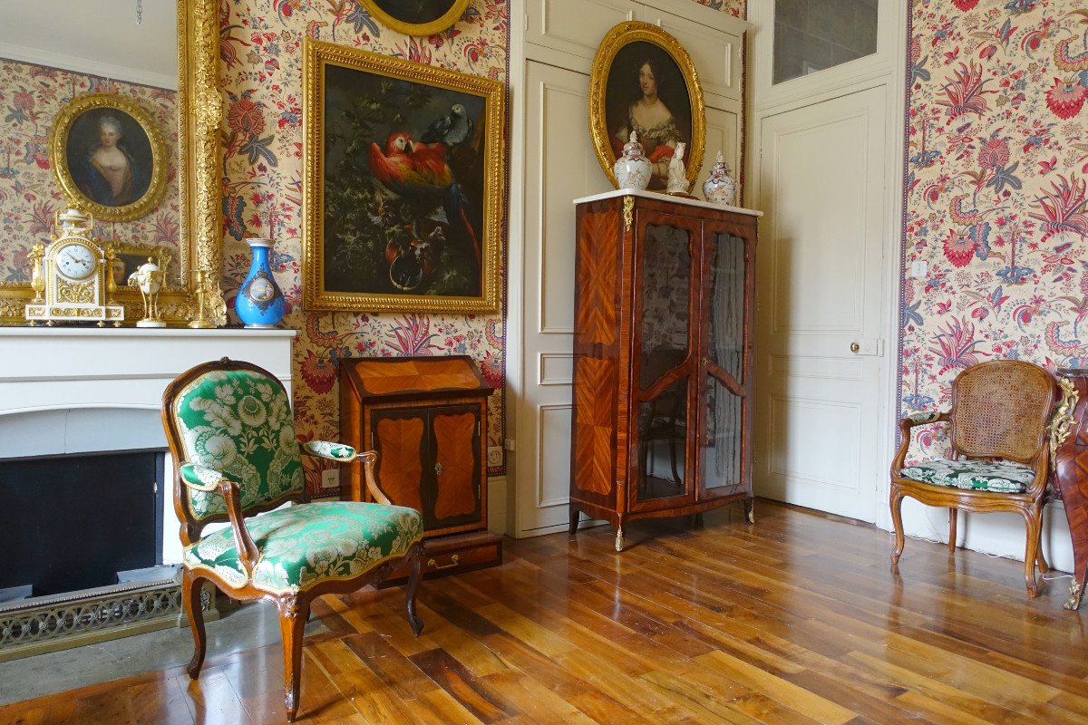 Louis XV Period Marquetry Library Display Case-photo-8