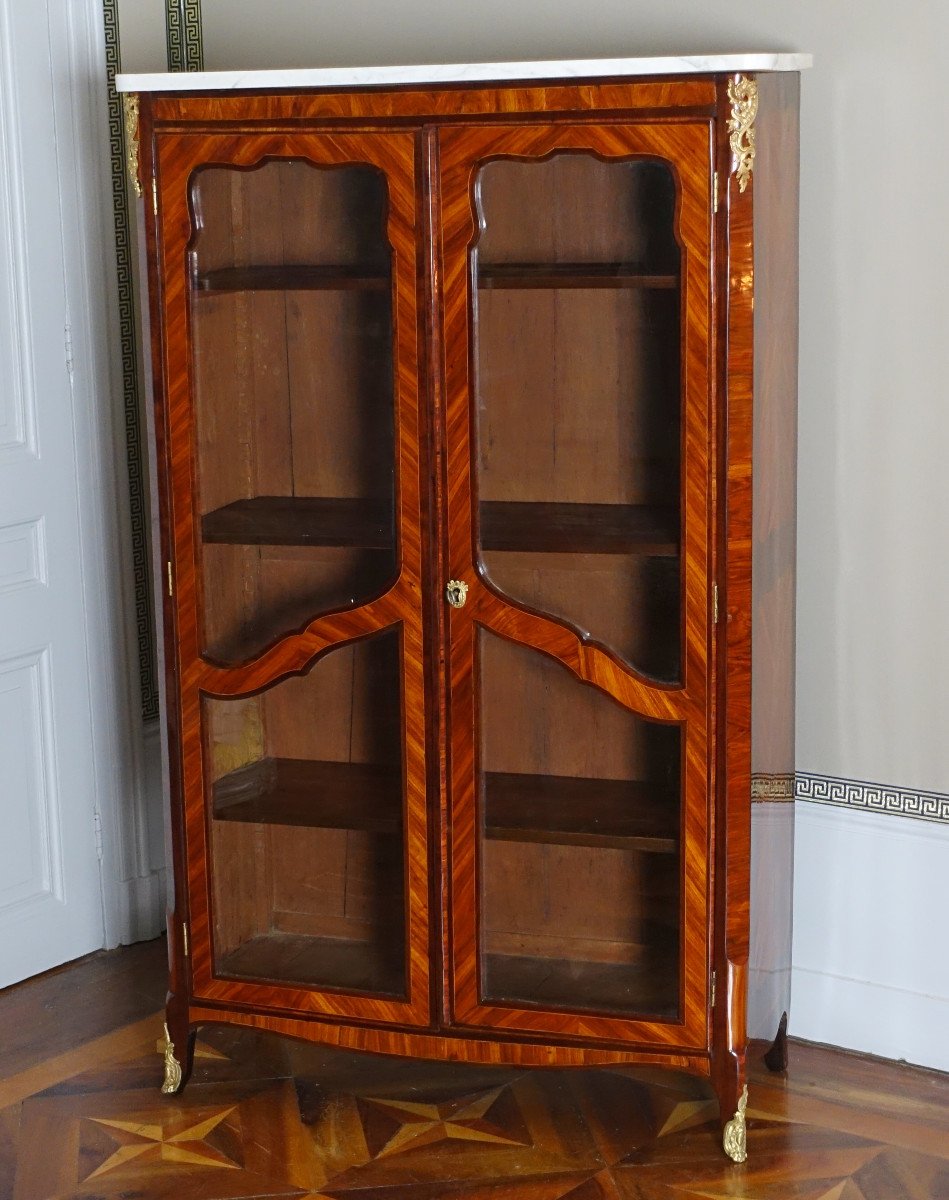 Louis XV Period Marquetry Library Display Case