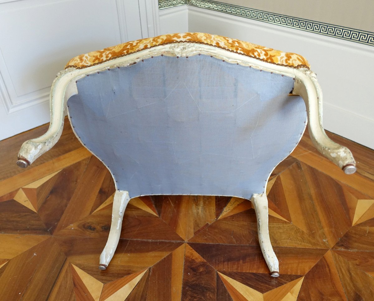   Louis XV Period Armchair, Crushed Velvet-photo-7