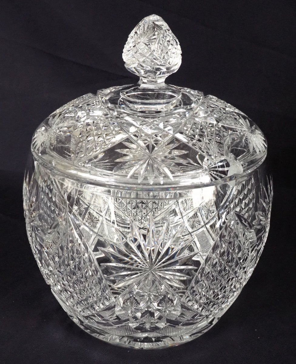 Large Baccarat Crystal Punch Serving Bowl Bol, Late 19th Century-photo-2