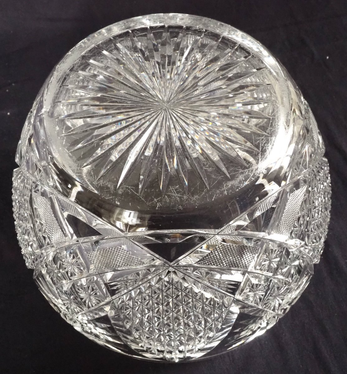 Large Baccarat Crystal Punch Serving Bowl Bol, Late 19th Century-photo-5