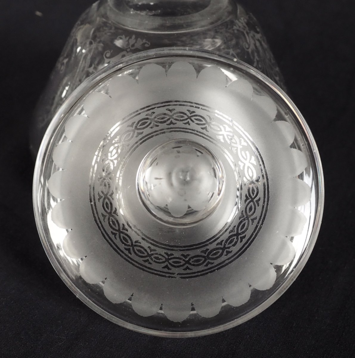 Baccarat : Sucrier à La Turque En Cristal Gravé Et Dépoli-photo-4