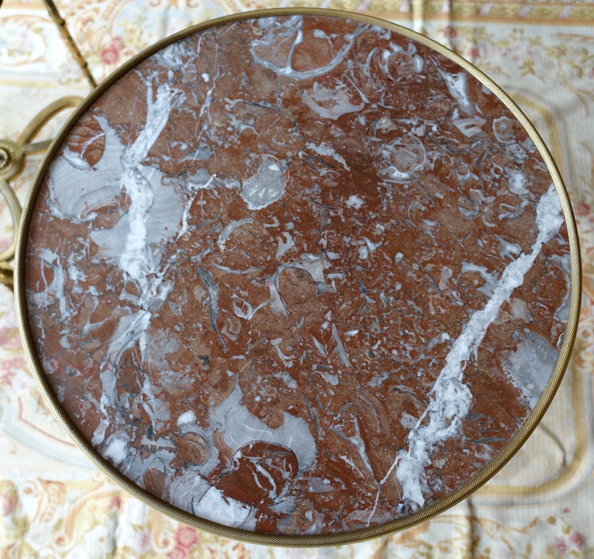 Pair Of Bronze, Marble And Mahogan Pedestal Tables After Weisweiler, Louis XVI Style, 19th-photo-5