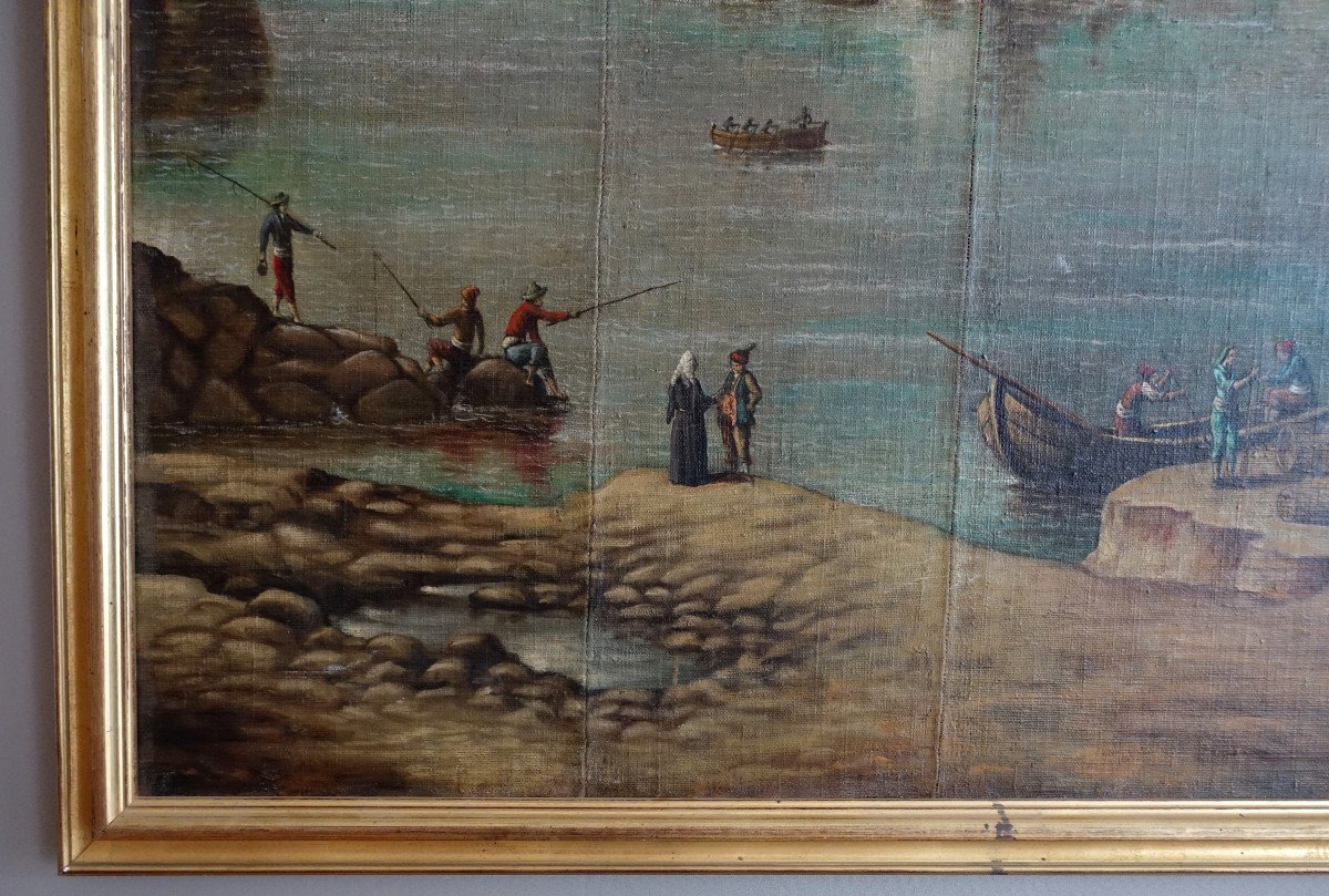 French School Of The 18th Century Marine - Large Decorative Oil On Canvas 140 X 171cm-photo-3