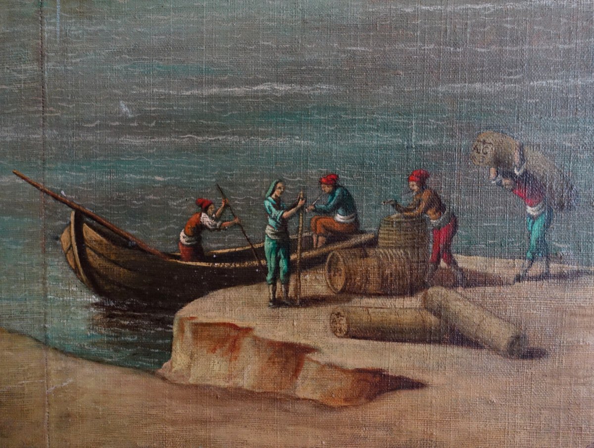 French School Of The 18th Century Marine - Large Decorative Oil On Canvas 140 X 171cm-photo-1