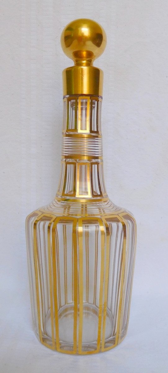 Antique French Baccarat Crystal Liquor Decanter, Late 19th Century