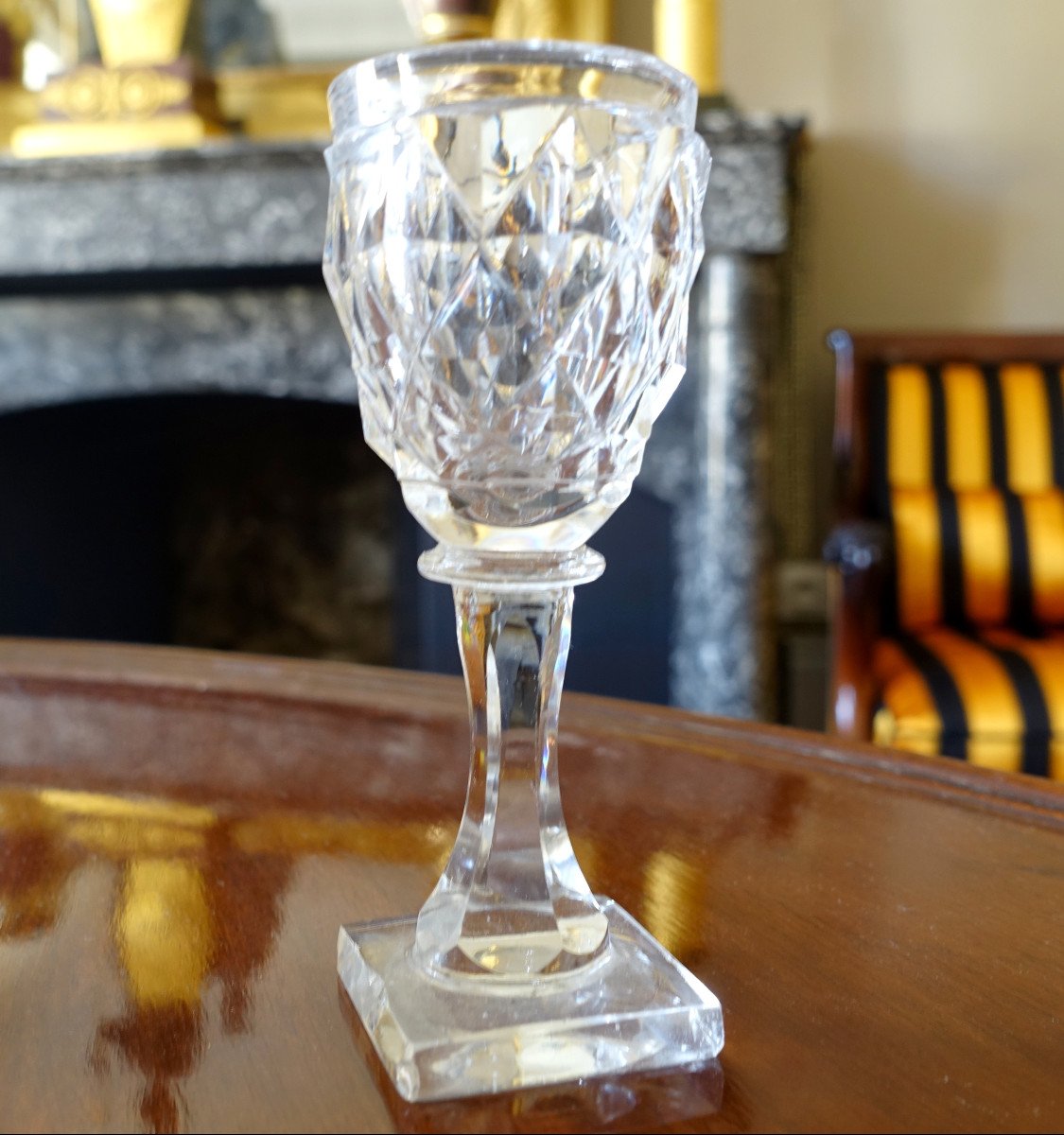 Le Creusot - Set Of 6 Cut Crystal Liqueur Glasses - Empire Restoration Period-photo-2