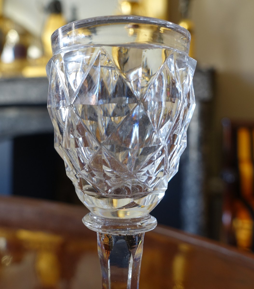 Le Creusot - Set Of 6 Cut Crystal Liqueur Glasses - Empire Restoration Period-photo-2