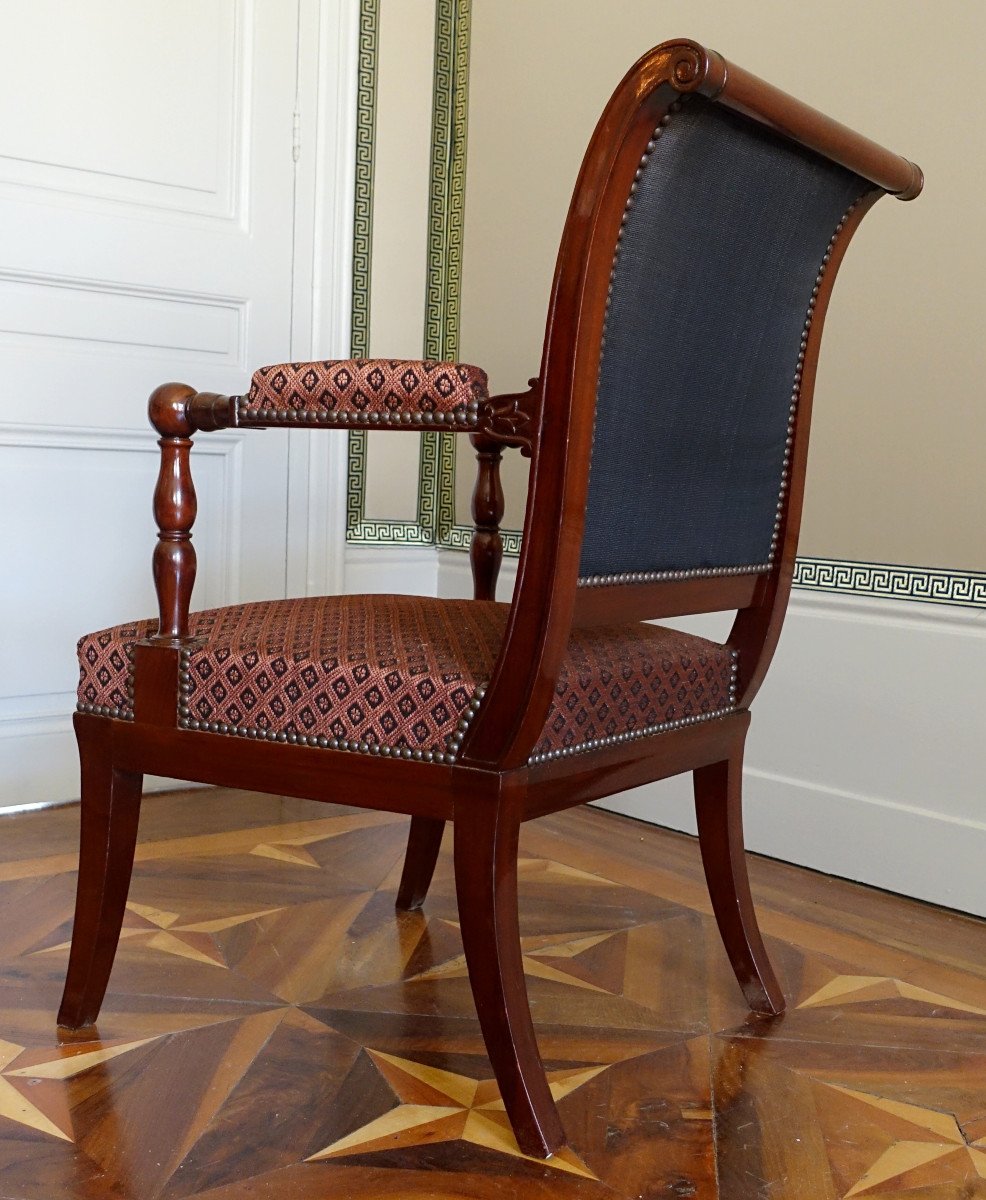 Jacob Desmalter - Empire Mahogany Period Office Chair - Stamped -photo-4