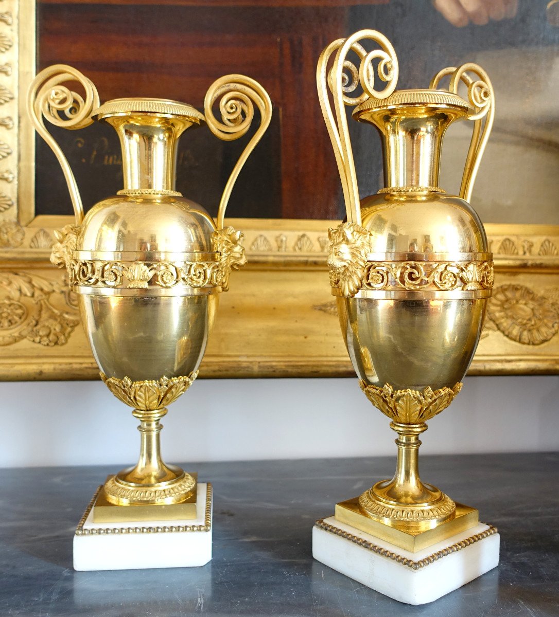 Claude Galle (attributed To) Pair Of Directoire Period Ormolu Cassolettes