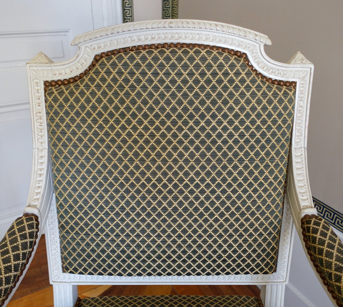 Claude Séné (attribué à) - Fauteuil De Bureau d'époque Louis XVI Recouvert De Crin De Cheval-photo-3