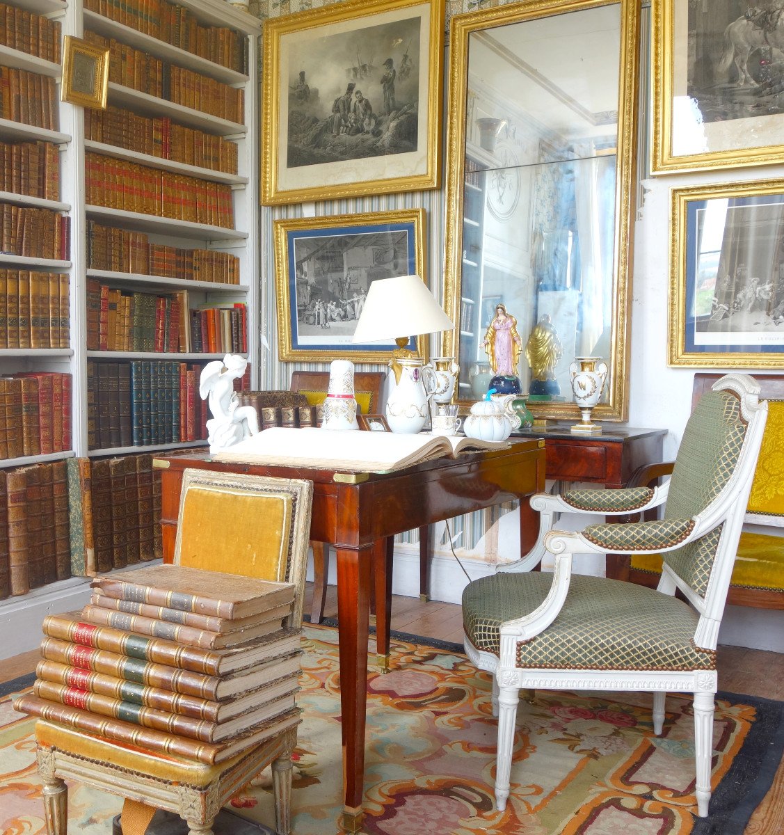 Claude Séné (attribué à) - Fauteuil De Bureau d'époque Louis XVI Recouvert De Crin De Cheval-photo-7