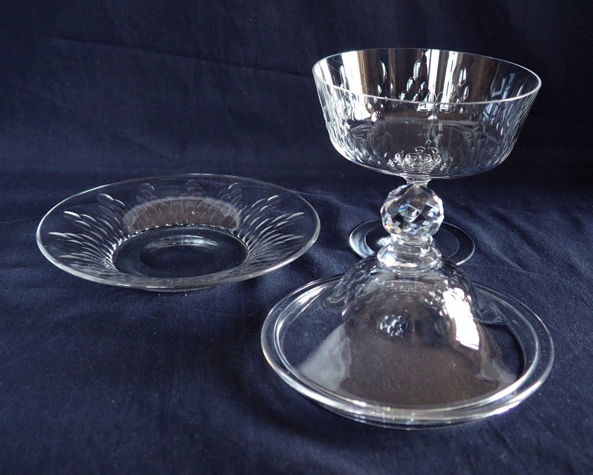 Baccarat Paire De Drageoirs En Cristal, Modèle Champigny Richelieu-photo-1