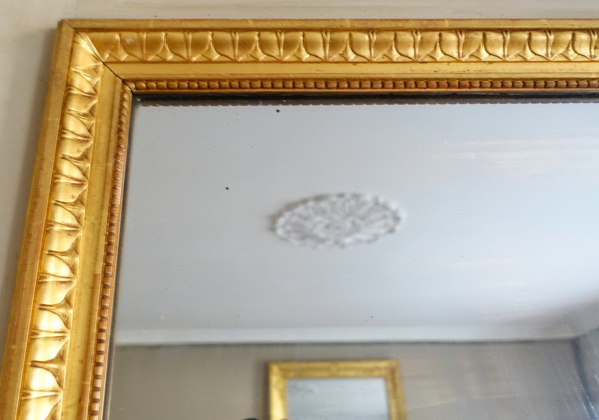 Trumeau, Miroir De cheminée ou Boiserie De Style Louis XVI En Bois Laqué Et Doré, 198 X 107cm-photo-2