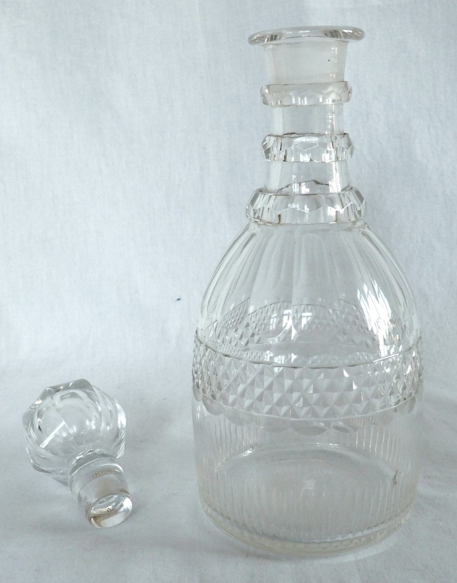 Le Creusot - Carafe à Whisky Cognac En Cristal Taillé, Circa 1830-photo-2