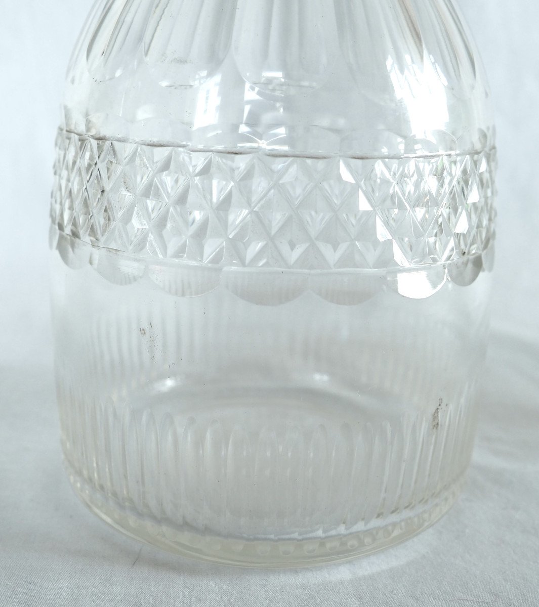 Le Creusot - Carafe à Whisky Cognac En Cristal Taillé, Circa 1830-photo-4