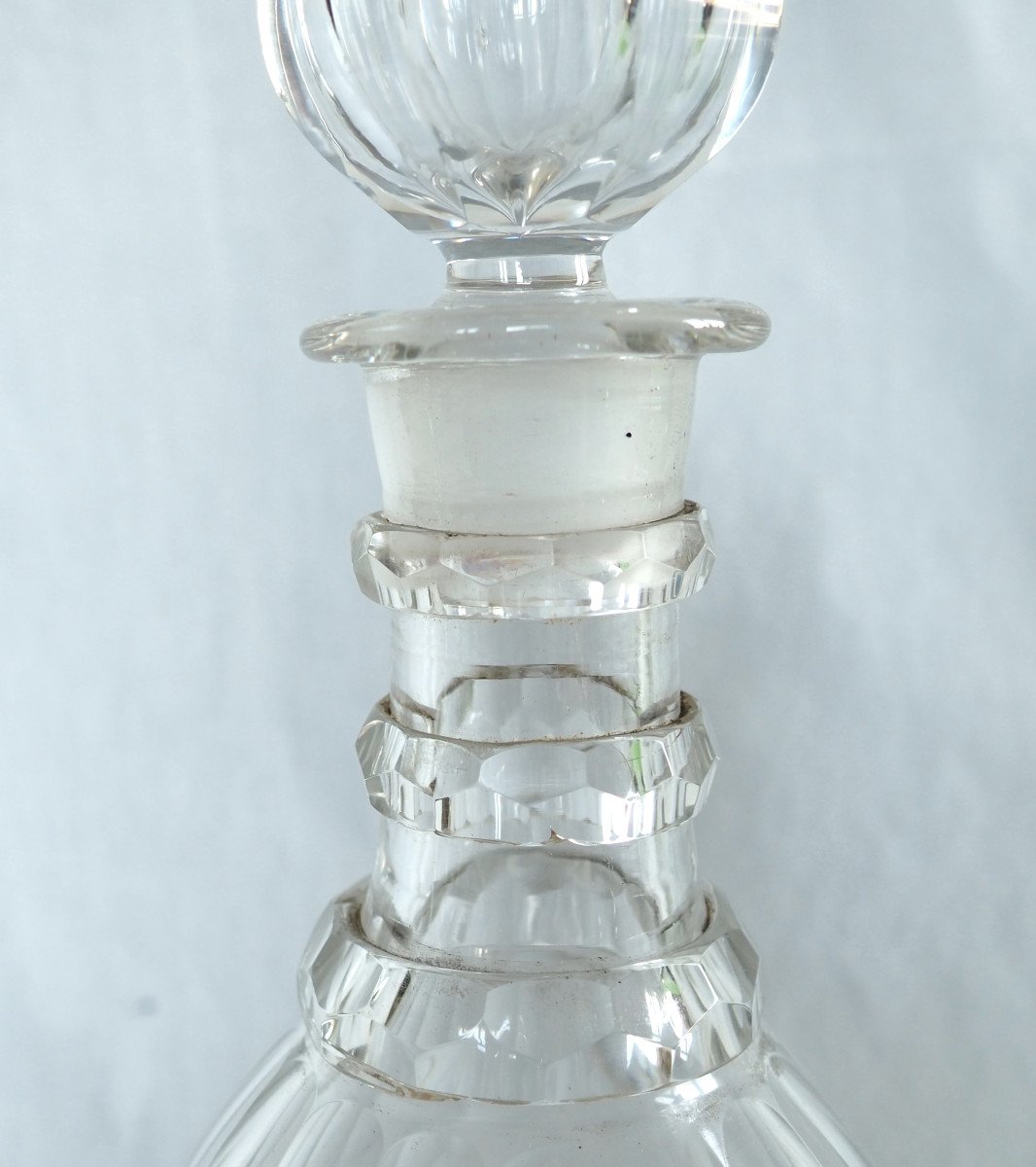 Le Creusot - Carafe à Whisky Cognac En Cristal Taillé, Circa 1830-photo-1