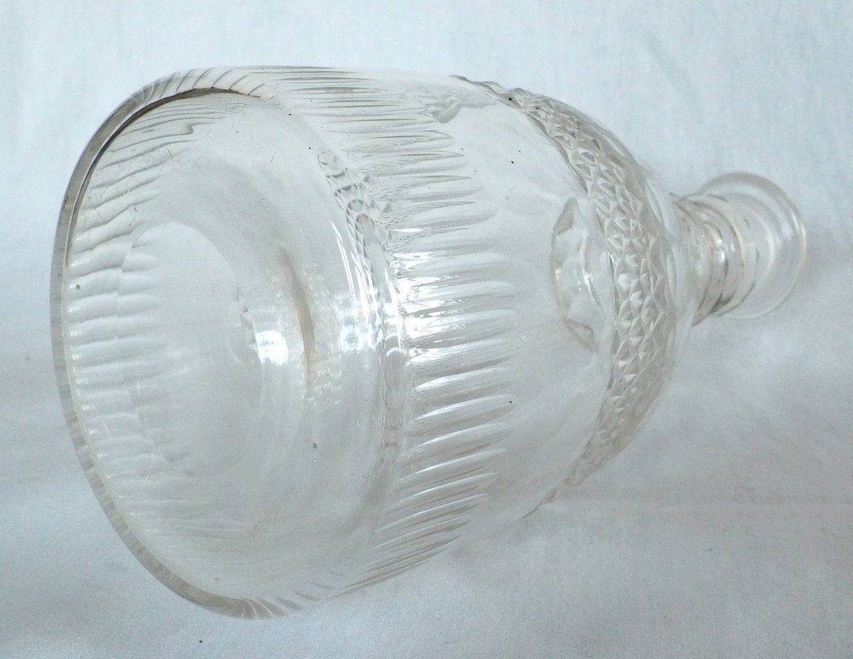 Le Creusot - Carafe à Whisky Cognac En Cristal Taillé, Circa 1830-photo-3