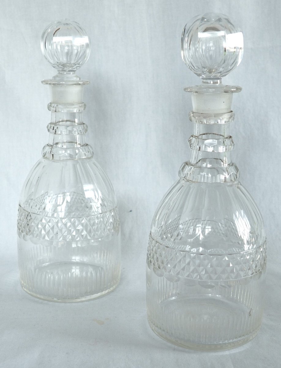 Le Creusot - Carafe à Whisky Cognac En Cristal Taillé, Circa 1830-photo-7