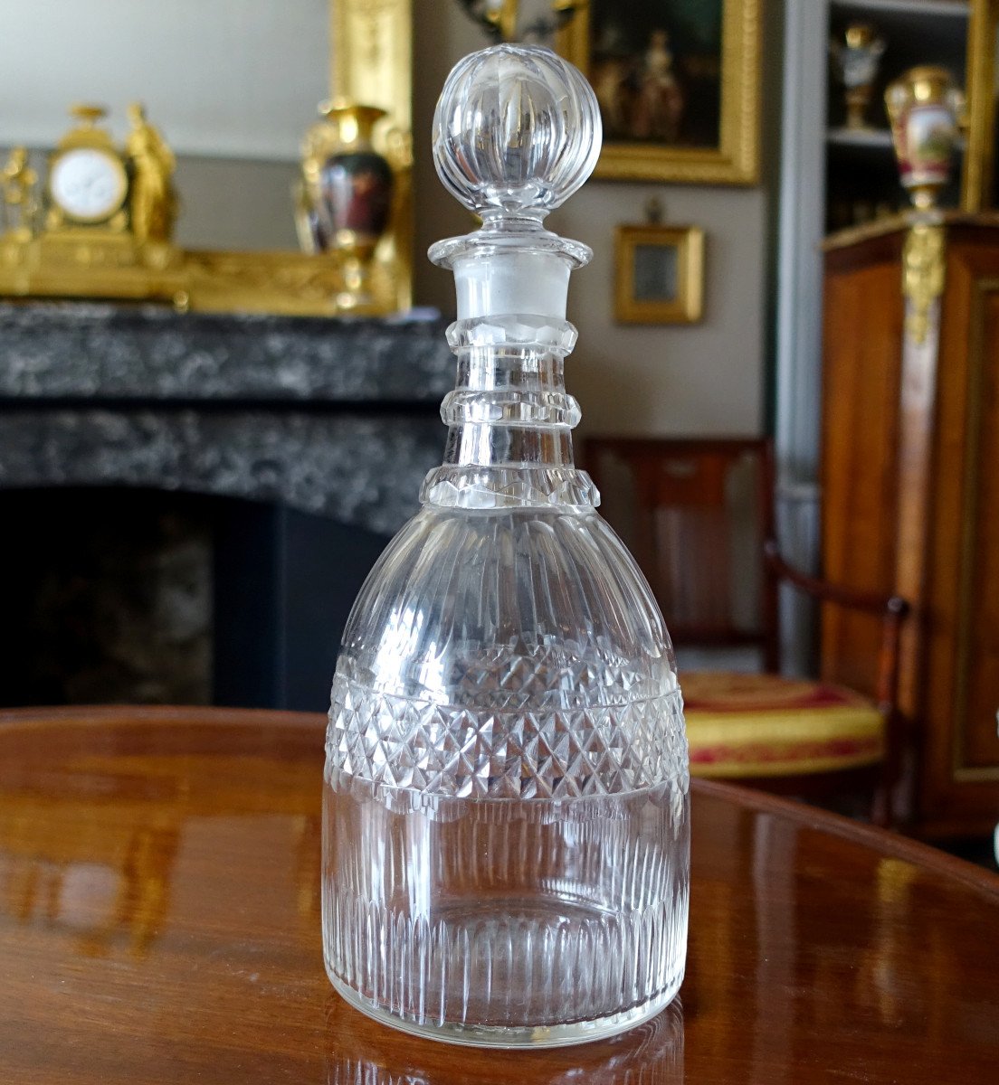 Le Creusot - Carafe à Whisky Cognac En Cristal Taillé, Circa 1830