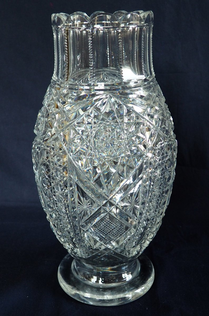 Spectacular Baccarat Cut Crystal Vase - 35.2cm-photo-2