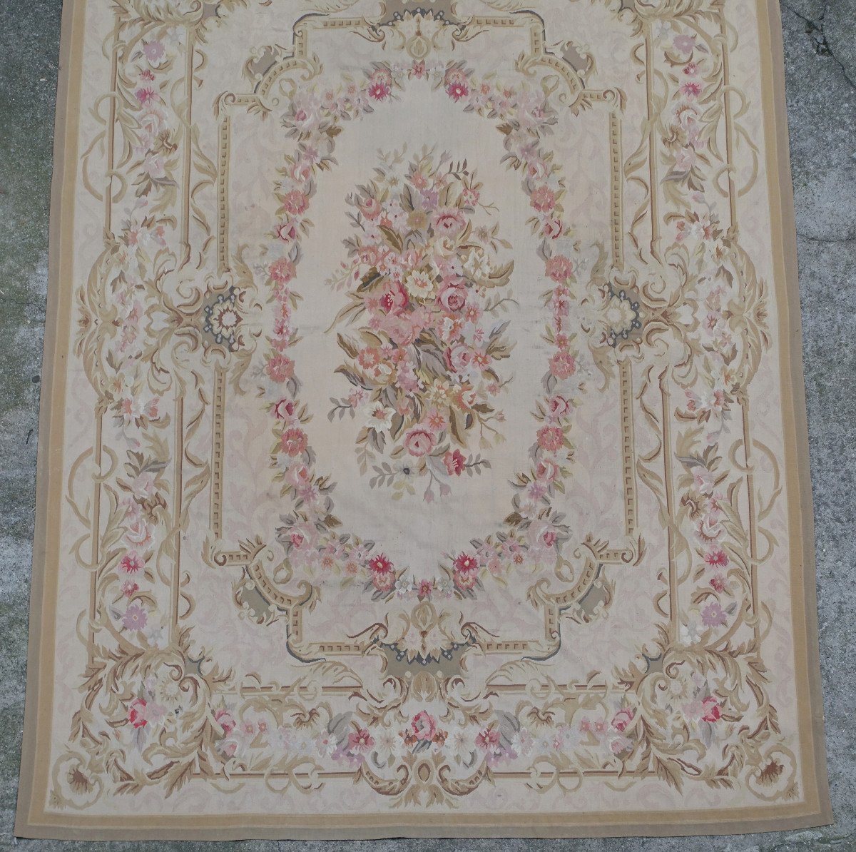 Large Louis XVI Style Aubusson Rug, Napoleon III Period - 364cm X 265cm-photo-2