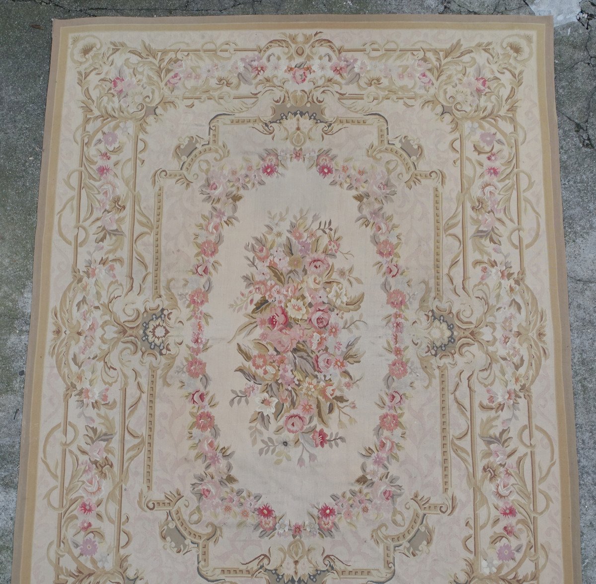 Large Louis XVI Style Aubusson Rug, Napoleon III Period - 364cm X 265cm-photo-3