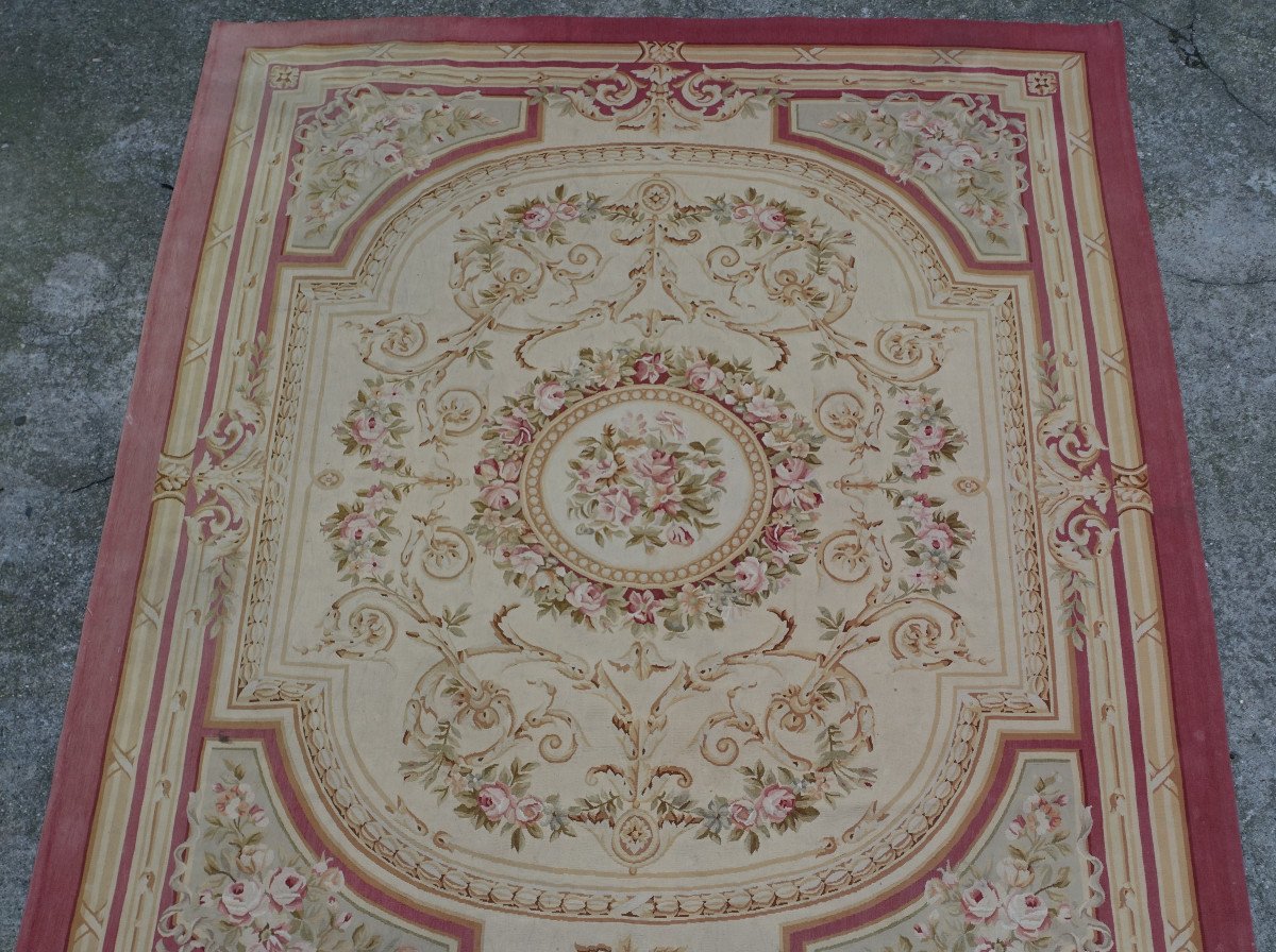 Grand Tapis d'Aubusson De Style Louis XVI Napoléon III - 308m X 239cm-photo-4