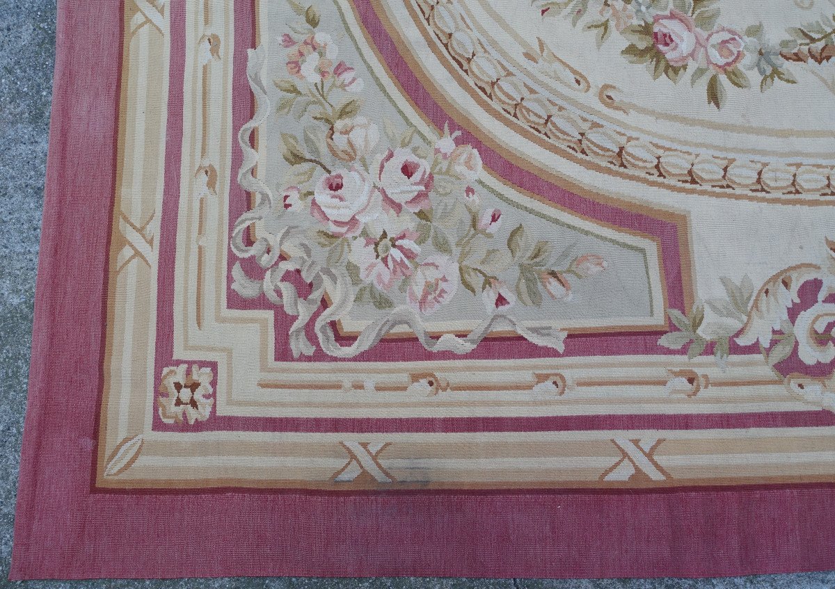 Grand Tapis d'Aubusson De Style Louis XVI Napoléon III - 308m X 239cm-photo-3