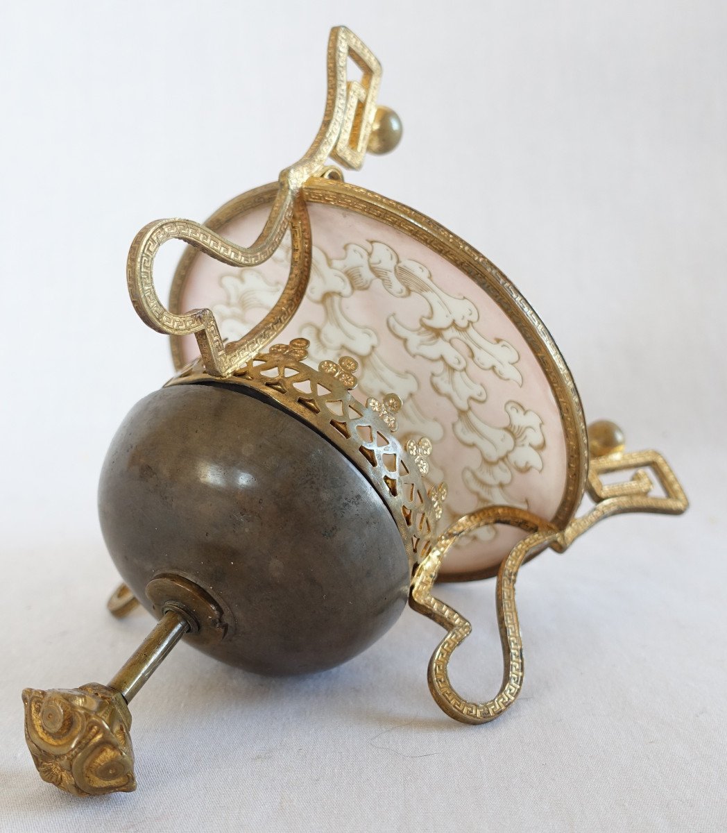 Table Bell For Calling Servants - Bronze And Porcelain Late 19th Century - Curiosity-photo-4