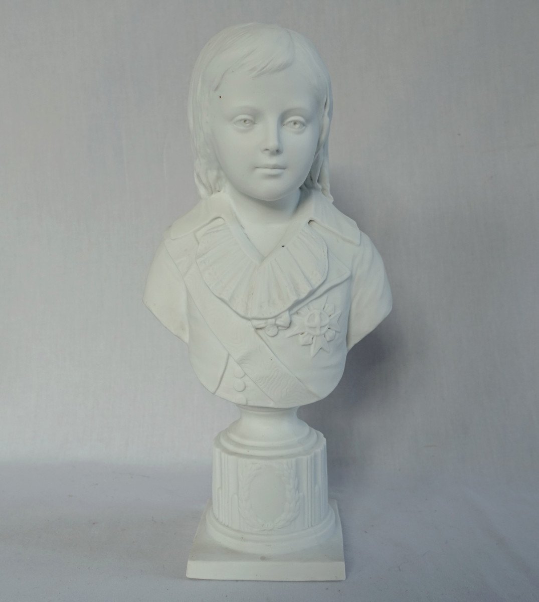 The Dauphin Louis XVII - Royalist Bust In Biscuit Porcelain - 32cm-photo-2