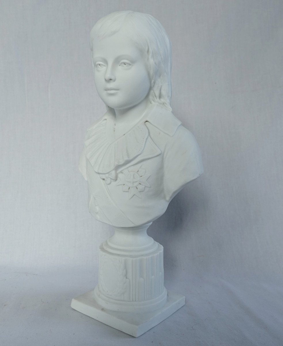 The Dauphin Louis XVII - Royalist Bust In Biscuit Porcelain - 32cm-photo-3