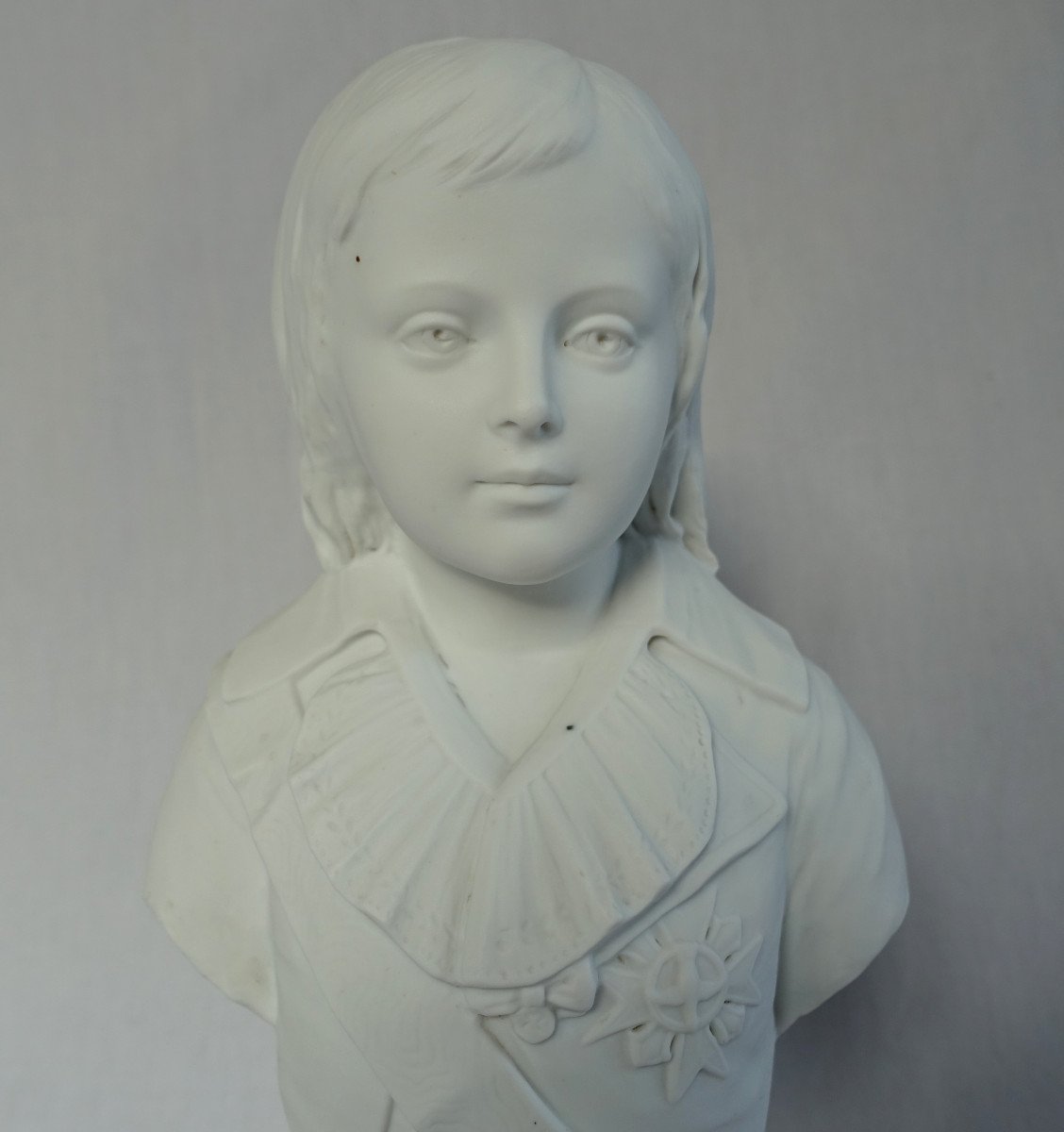 The Dauphin Louis XVII - Royalist Bust In Biscuit Porcelain - 32cm-photo-2