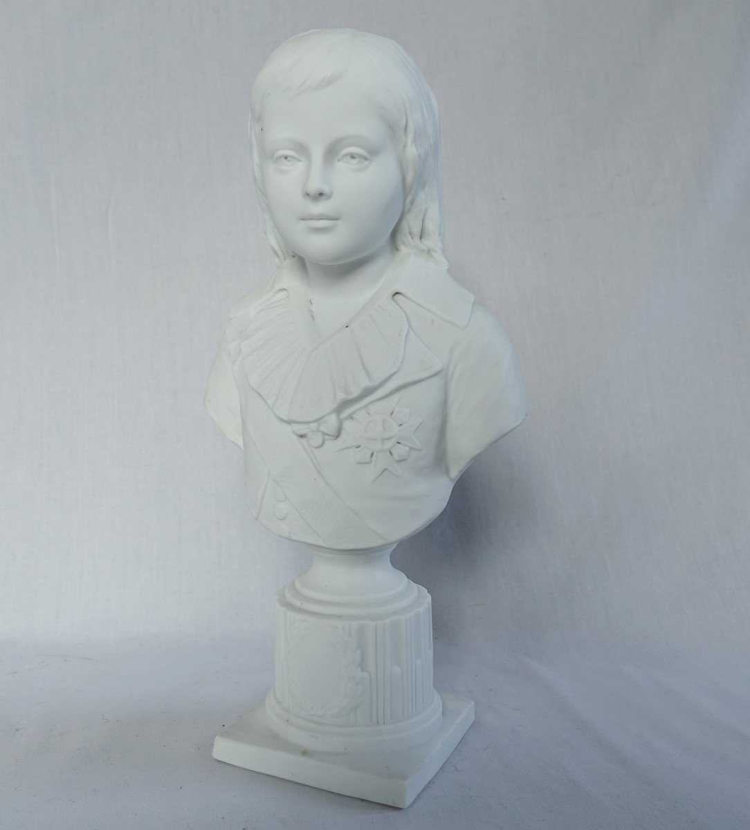 The Dauphin Louis XVII - Royalist Bust In Biscuit Porcelain - 32cm