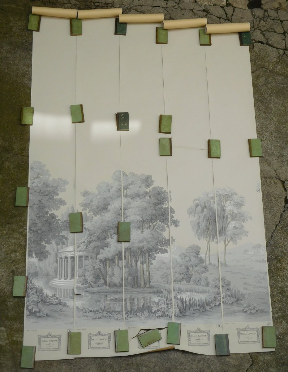 Panoramic Wallpaper Zuber Complete & Never Posed, Italian Landscape Light Gray 250cm X 500cm-photo-4