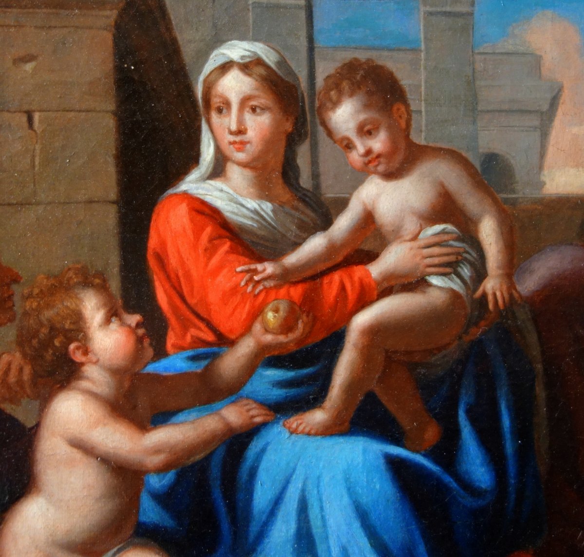  Early 18th French School From Century: Holy Family At The Staircase After Poussin-photo-4