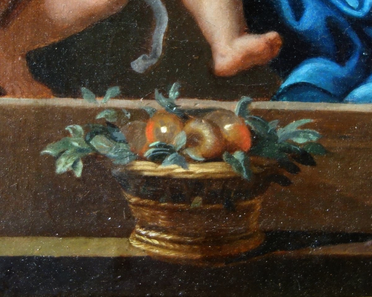  Early 18th French School From Century: Holy Family At The Staircase After Poussin-photo-4