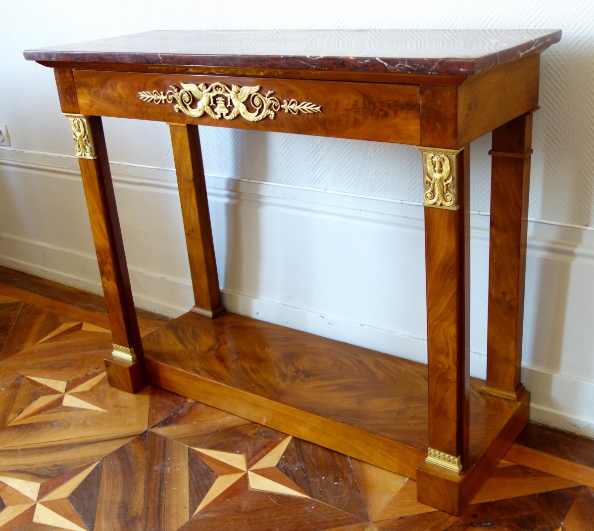 Mahogany And Ormolu Empire Console, Early 19th Century-photo-1