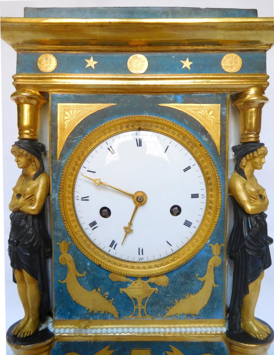 Dagoty (attributed To) Porcelain Clock, Consulate Period - Circa 1800-1805-photo-2