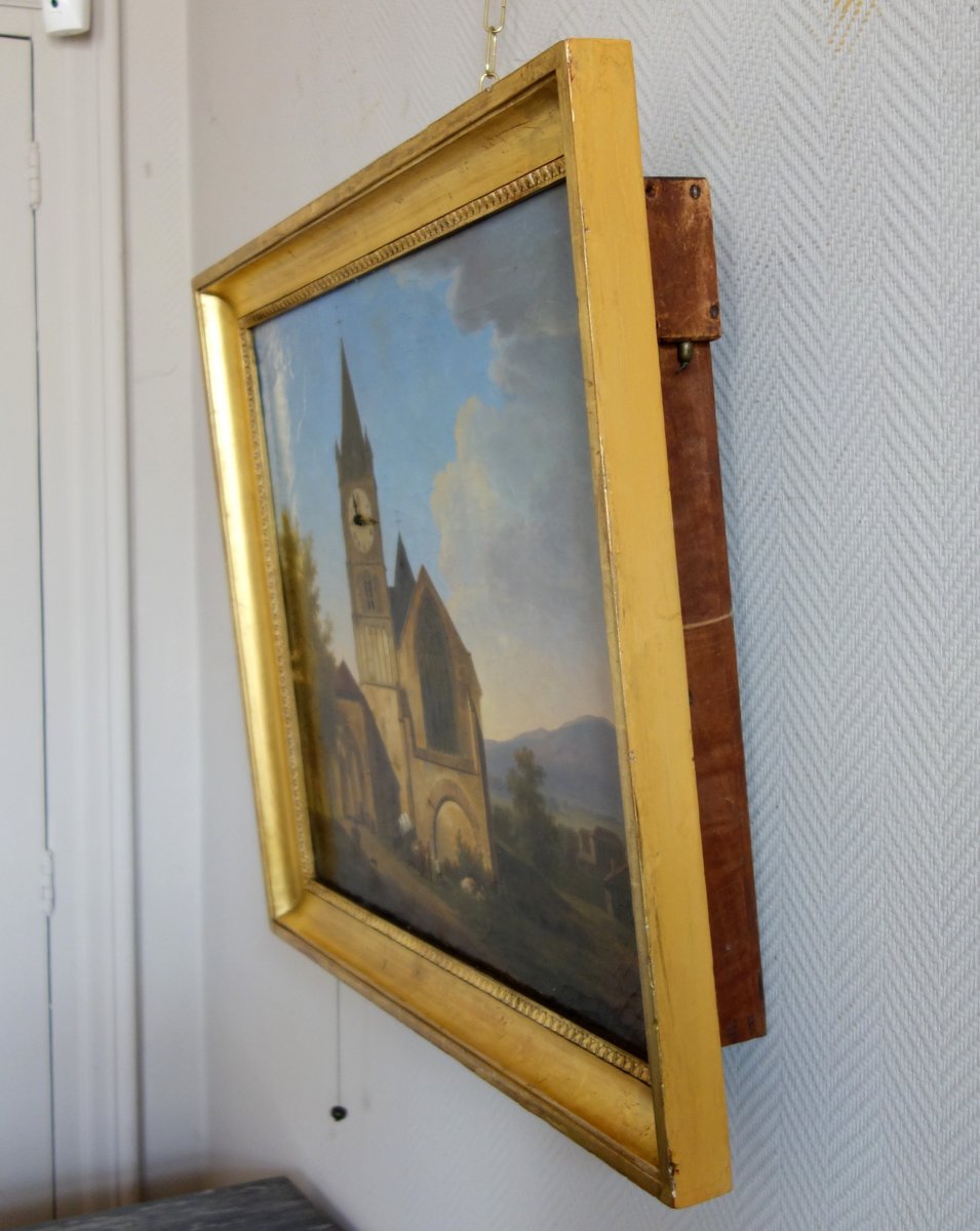 Alphonse Giroux : Large Painting / Clock, Early 19th Century Circa 1830 - Signed - 74.5cm X 63.-photo-2