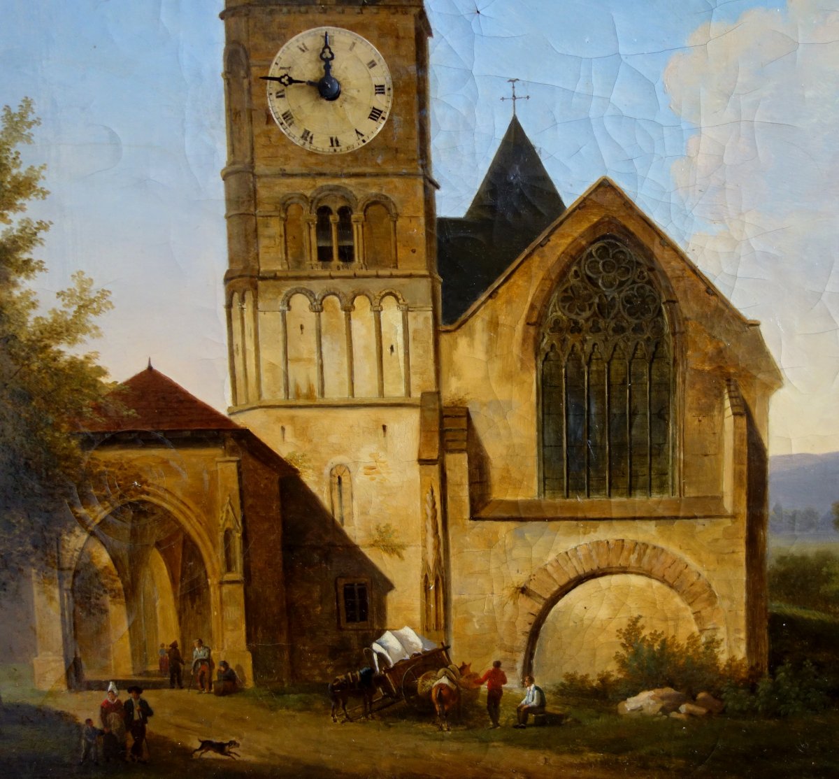 Alphonse Giroux : Large Painting / Clock, Early 19th Century Circa 1830 - Signed - 74.5cm X 63.-photo-4