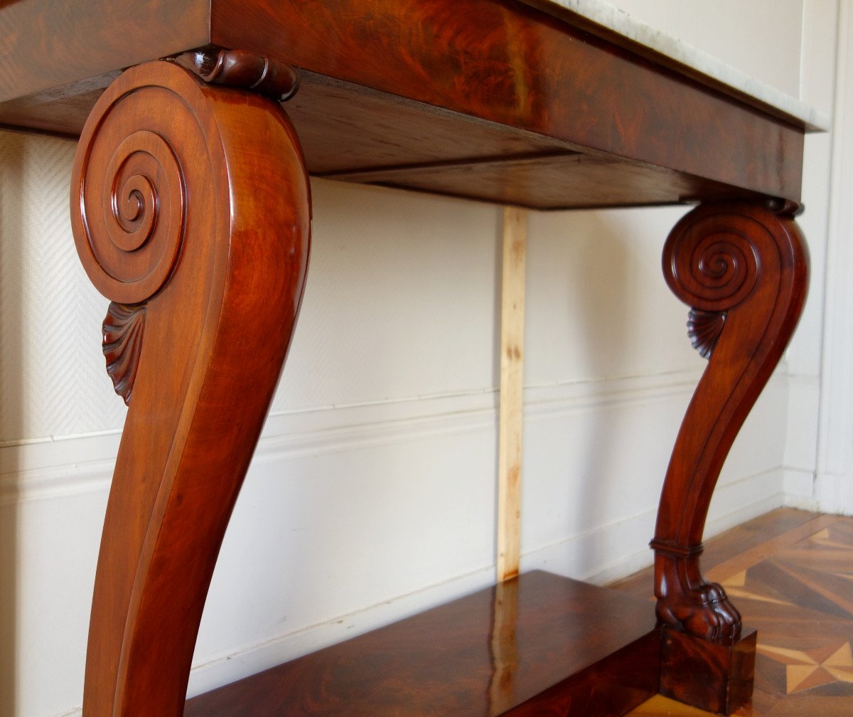 Empire Wall Console With Claw Feet In Mahogany Attributed To Louis Alexandre Bellangé-photo-2