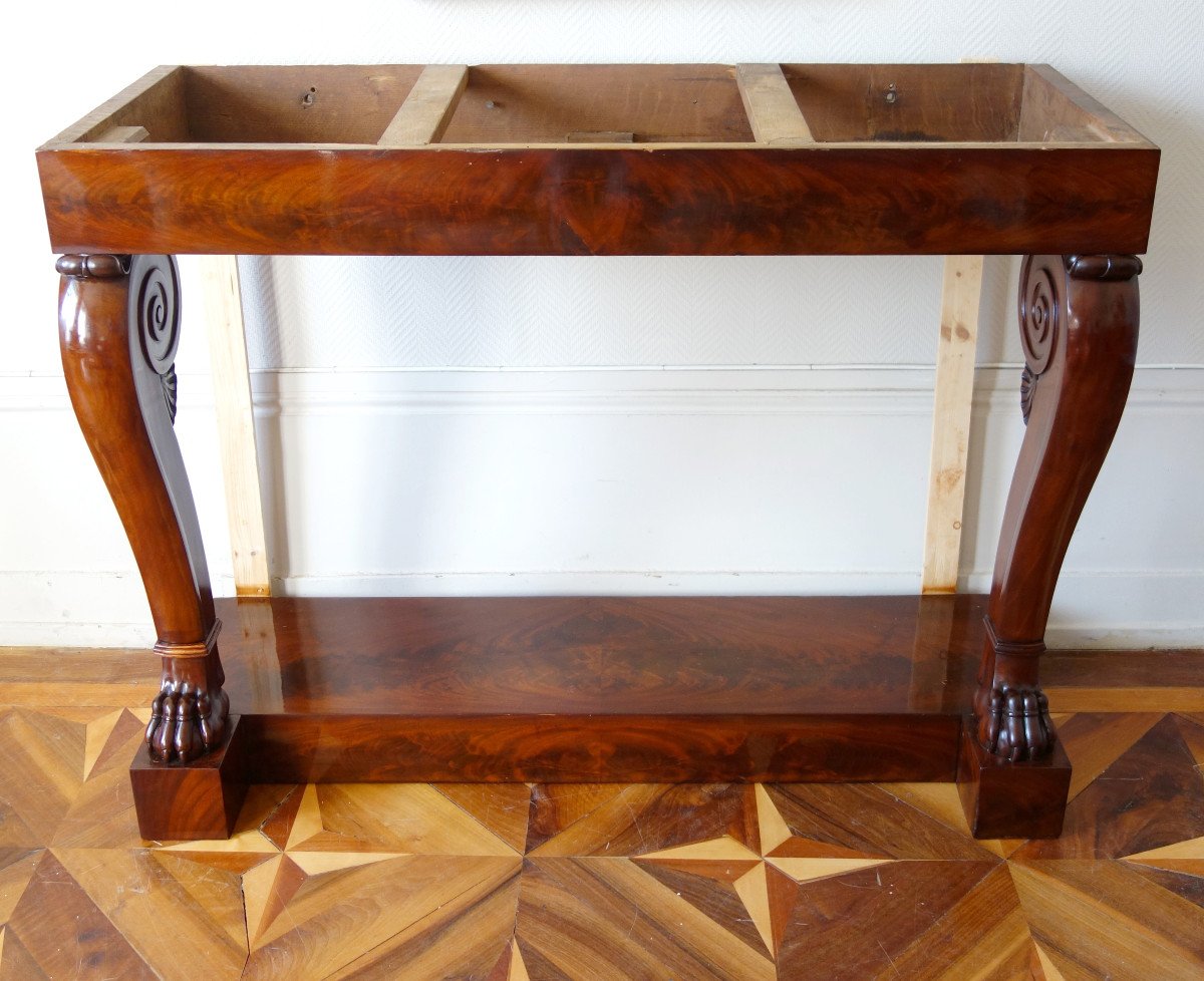 Empire Wall Console With Claw Feet In Mahogany Attributed To Louis Alexandre Bellangé-photo-8