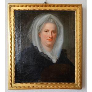 Ecole Française Du XVIIIe Siècle, Grd Portrait De Dame Aristocrate d'époque Louis XV, Hst