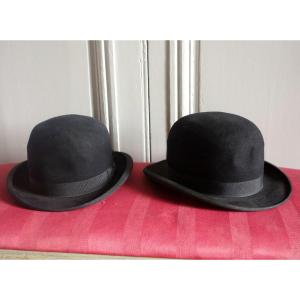 The Attics Of A Castle - Pair Of Bowler Hats By Dupond And Dupont